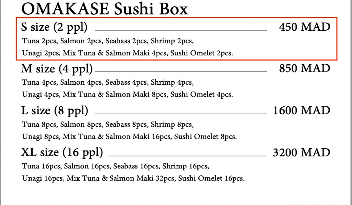 SUSHI BOX S