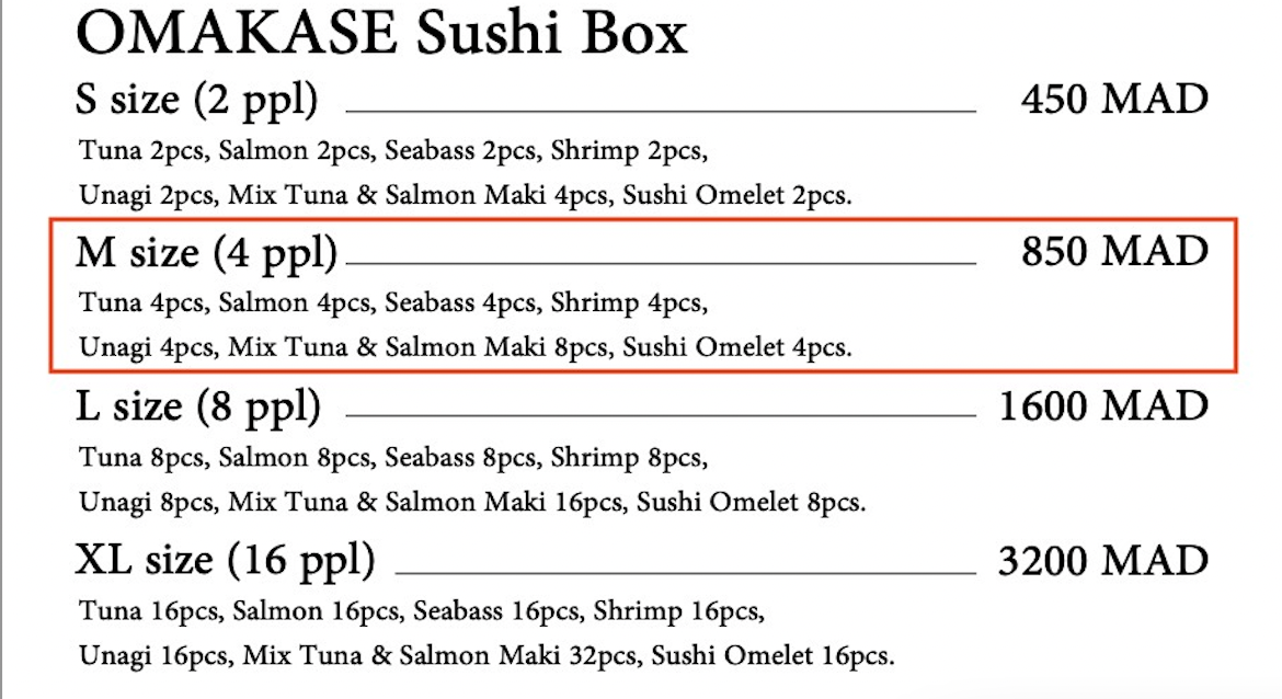SUSHI BOX M